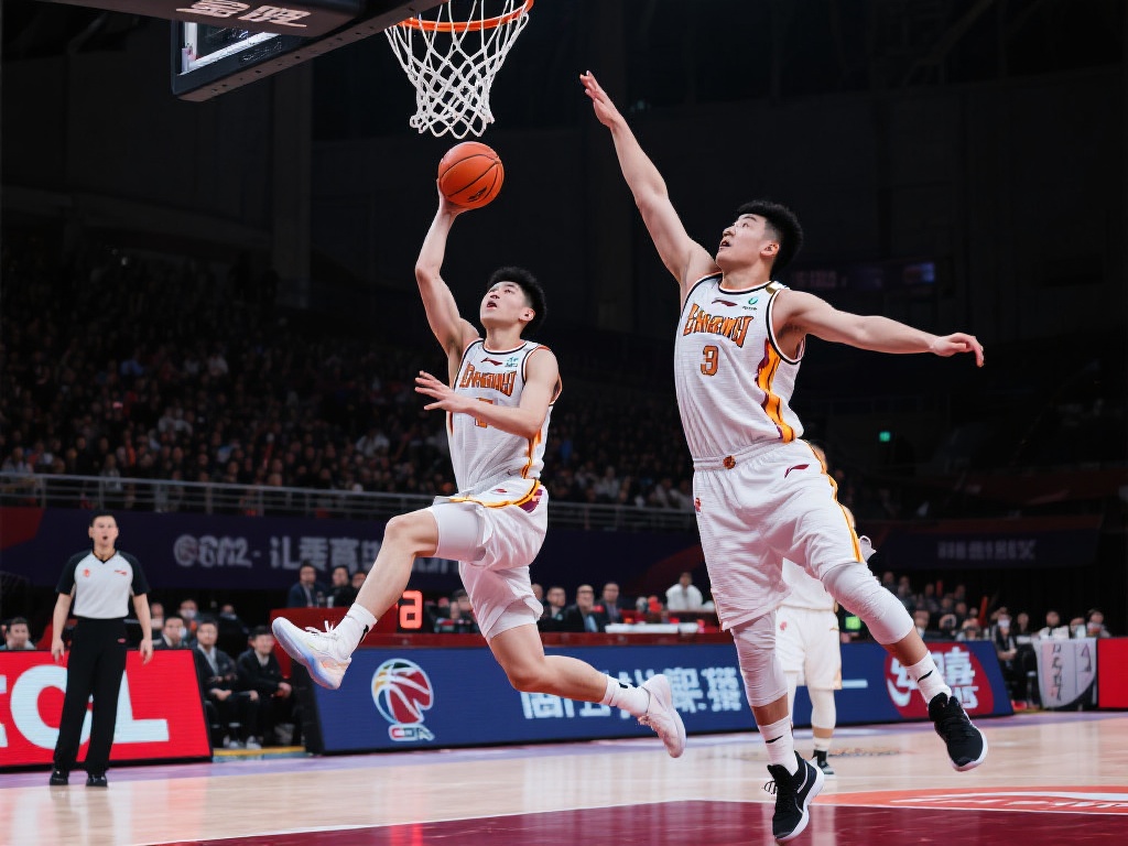 杨瀚森欧洲步上篮得手，余嘉豪强势隔扣回击