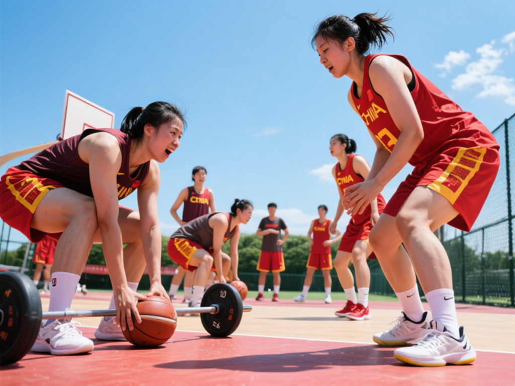 中国女篮官方发布的亚洲杯集训图集中，队员